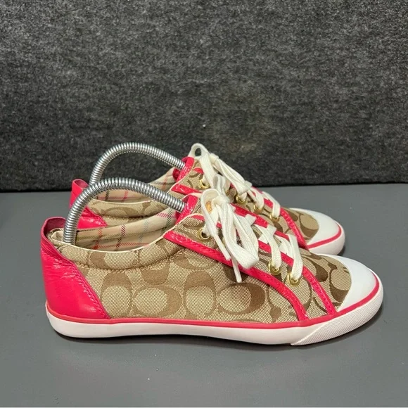 Coach Barrett Signature Brown Canvas Sneakers Women’s Size 8.5 - Picture 5 of 14